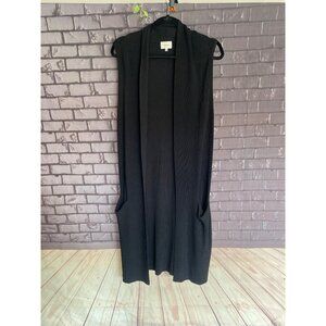 Wilfred Long Sleeveless Cardigan With Pockets In Black S